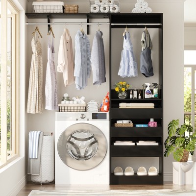 Aheaplus 20"-60" Closet System with Three Wooden Drawers
