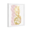 15" x 21" Gold and Blush Pineapple Food and Cuisine Framed Art Print - Wynwood Studio: Modern Decor, White Plastic Frame, Wire Mount - 2 of 4