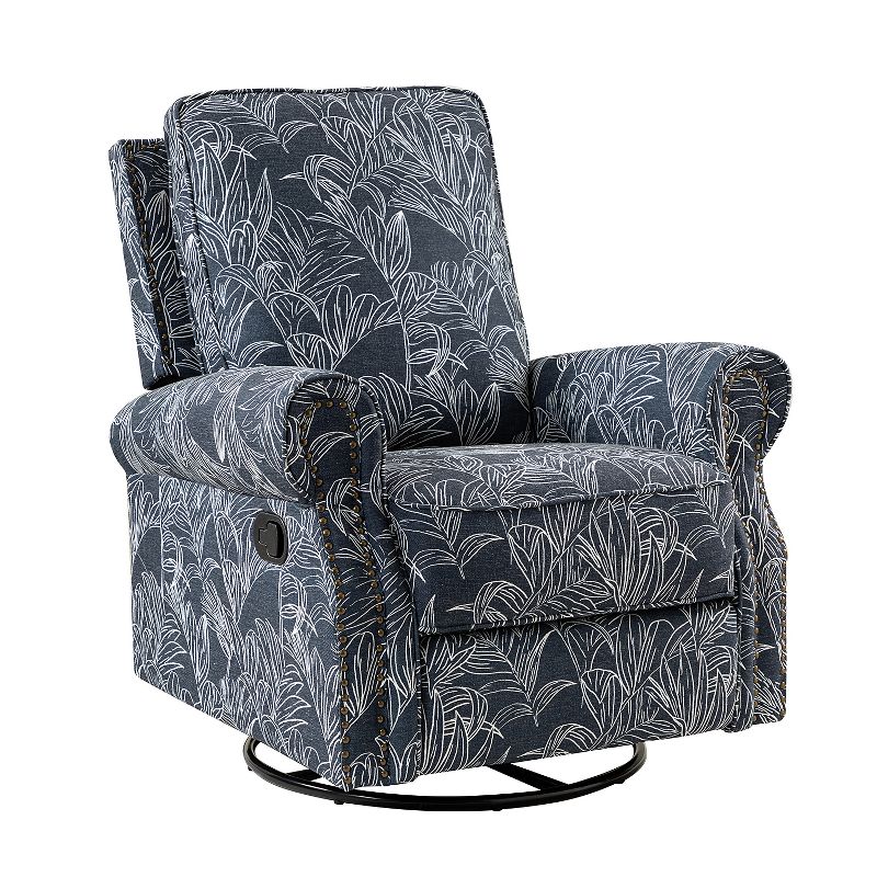 Pablo traditional-normal Manual Swivel Glider Recliner with  Nailhead Trims for Living Room  | KARAT HOME, 2 of 11
