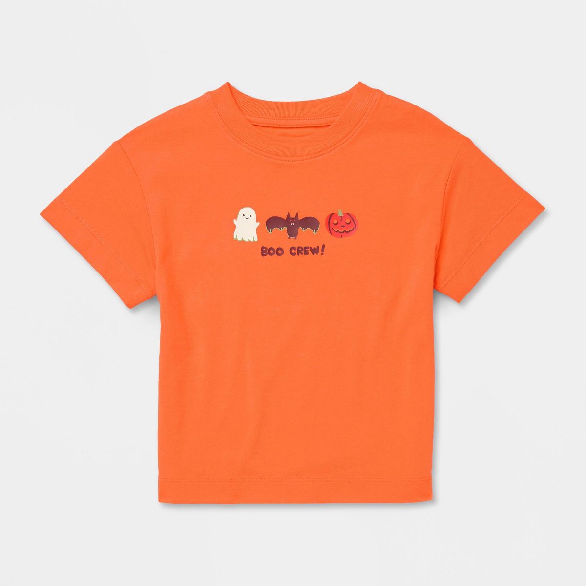 Toddler Boys' 2pc Halloween Boo Short Sleeve French Terry Top & Bottom Set - Cat & Jack™ Orange - thumbnail 2