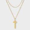 14K Gold Dipped Cubic Zirconia Duo Initial Multi-Strand Necklace - A New Day™ Gold - 2 of 4