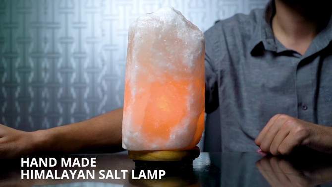 Glow Natural Salt Table Lamp White &#8211; Himalayan Glow, 2 of 8, play video