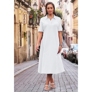 Jessica London Notch Neck Midi Dress - 1 of 2