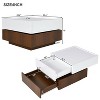Multi-functional Square 360°Rotating Coffee Table with Swivel Tabletop and 2 Drawers - The Pop Home - 4 of 4