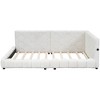 Full Size Upholstered Platform Bed with USB Ports and LED Belt, White/Pink-ModernLuxe - 4 of 4
