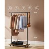 SONGMICS Clothes Rack with Wheels, Clothing Rack for Hanging Clothes, 38.8 Inches Metal Garment Rack with Shelf, Rustic Brown and Ink Black - 2 of 4