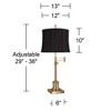 360 Lighting Westbury 36" Tall Skinny Large Traditional End Table Lamp Swing Arm Gold Antique Brass Finish Single Woodruff Black Shade Living Room - 4 of 4