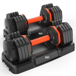 1 Pair 25LB/55LB Adjustable Dumbbells Set, 5LB to 25LB Dumbbell Pair/15LB to 55LB Weight Set of 2 - 1 of 4