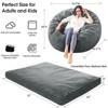 Itopfox Giant Convertible Bean Bag Chair to Bed - Micro Fiber Cover with Furniture Foam Filler Floor Couch Sofa for Bedroom, Dorm Room Full Charcoal - 3 of 4