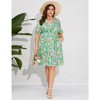 Whizmax Women's Plus Size Midi Dress Summer Floral Print Ruffle Flowy Dress - 3 of 4