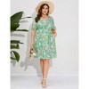 Whizmax Women's Plus Size Midi Dress Summer Floral Print Ruffle Flowy Dress - image 3 of 4