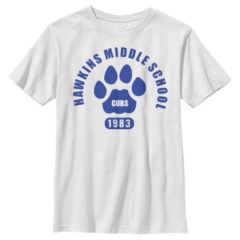 Boy's Stranger Things Hawkins Middle School Cubs 1983 T-shirt - White -  Small : Target
