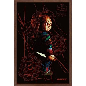 Trends International Chucky: Let's Be Friends - Knife Framed Wall Poster Prints - 1 of 4