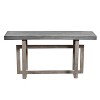 The Urban Port 59" Artisan Sideboard Console Table with Geometric Interlocked Base Distressed Matte Gray - 2 of 4