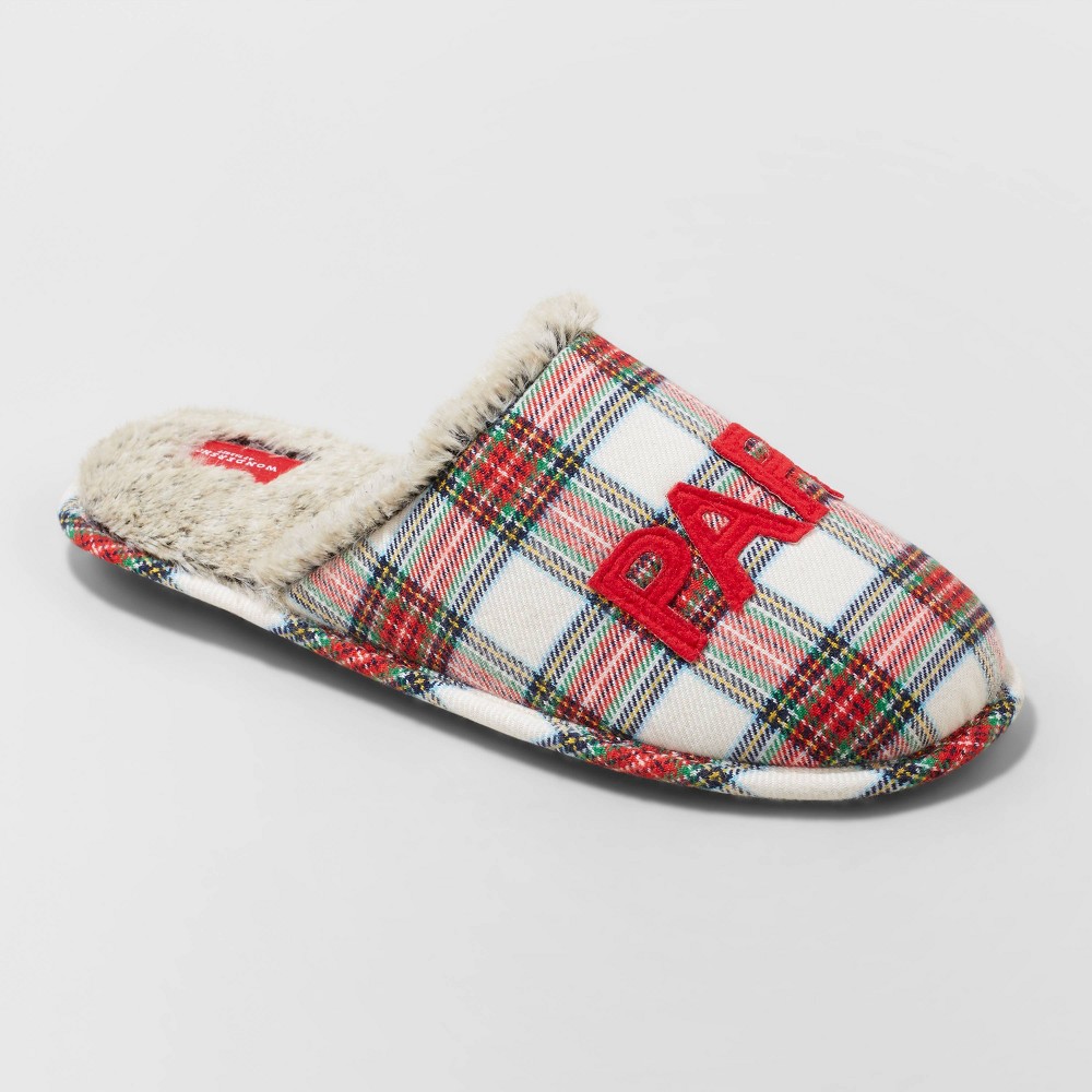 Men's Papa Elf Plaid Slide Slippers - Wondershop M, MultiColored