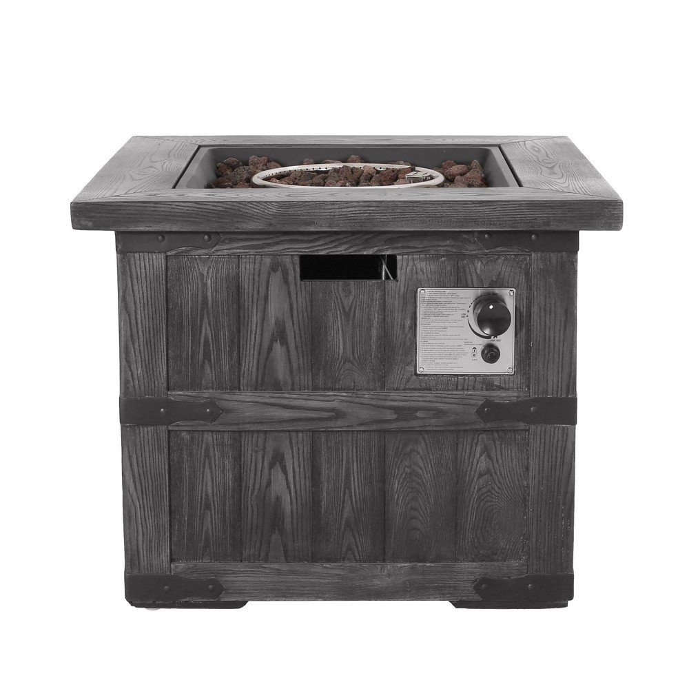 Photos - Electric Fireplace Finethy Outdoor 40000 BTU Light Weight Concrete Square Fire Pit Wood Gray