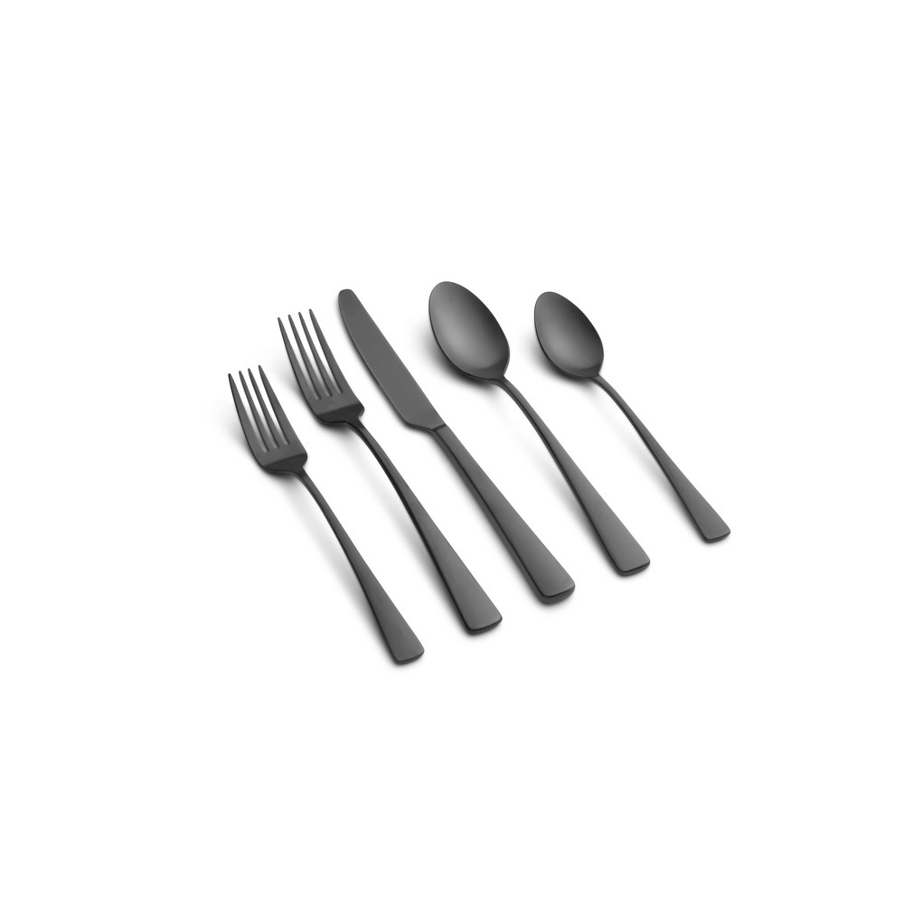 Photos - Other Appliances 20pc Cerys Black Satin Flatware Set - Cambridge Silversmiths