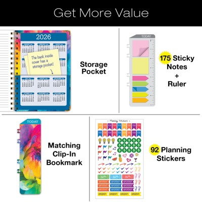 Global Printed Products Hardcover AY 2025-2026 Fashion Planner - 5.5"x8" (Rainbow Petals)
