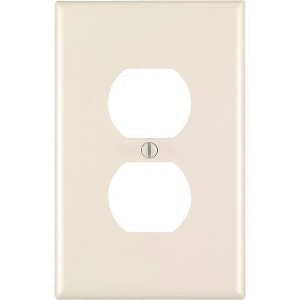 Leviton 1-Gang Smooth Plastic Oversized Outlet Wall Plate, Light Almond - 1 of 1