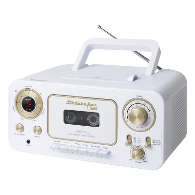 Jensen Mcr-1500 Portable Stereo Cd Player Dual Cassette Deck Recorder With  Am/fm Radio : Target