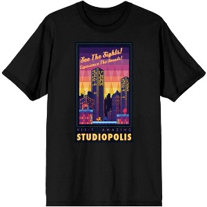 Sonic Mania Game Studio Polis Poster Men's Black Graphic Tee - 1 of 3