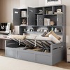 Twin/Full Size Wooden Daybed with All-in-One Storage Cabinet, Open Shelves and Under-bed Storage Space, White/Gray-ModernLuxe - 2 of 4