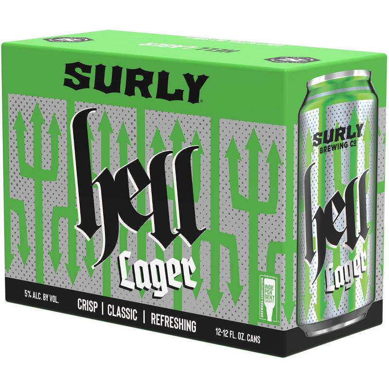 Surly Hell Lager Beer - 12pk/12 fl oz Cans, 1 of 4
