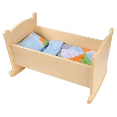 wooden doll cradle bedding