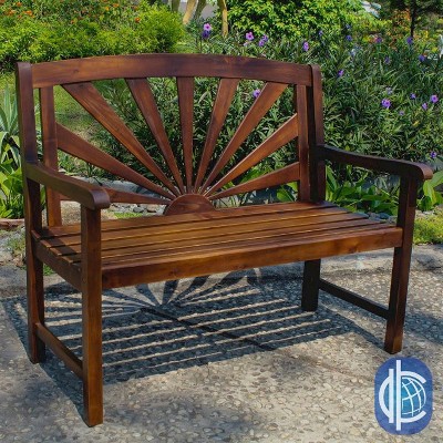 Sappora 4' Wood Patio Bench - International Caravan