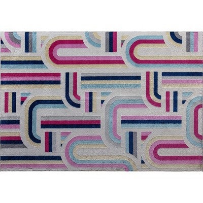 Elizabeth Sutton Multicolor Geometric 8' x 10' Synthetic Area Rug