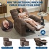 Family lazy recliner with wide rocker, breathable fabric, massage and heating function, 2 side pockets, perfect for living room and bedroom - 4 of 4