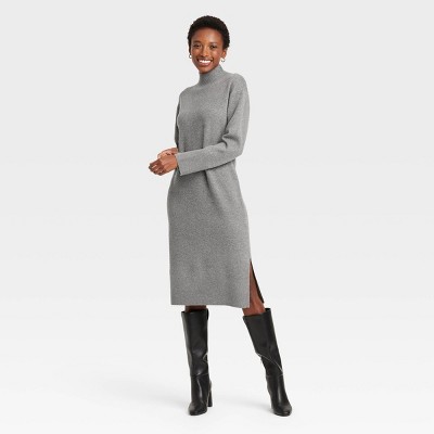 Womens Long Sleeve Midi Sweater Dress - A New Day