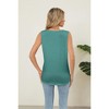 Women's Sleeveless Ruffle Detail T-Shirt | Round Neck Casual Solid Top for Women - 4 of 4