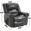 Power Lift Recliner Chair with Heat & Massage, Dual Motor, Infinite Recline Positions, Up to 350 lbs, Faux Leather with USB Charging & Side Pockets - 3 of 4