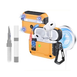 HTUTWOO Auto-Open For AirPods Pro 2nd/1st Gen Case With Built-in Magnets, Compatible With Mag-Safe Charging, With Air-AL Carabiner - 1 of 4