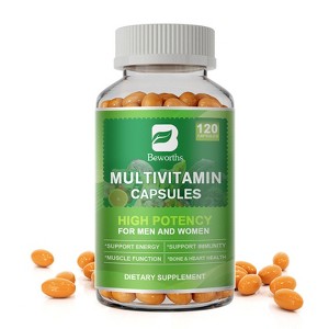 B Beworth Multivitamin Capsules Daily Vitamin Supplement - Brain Heart Health Immune Support - 120ct - 1 of 4