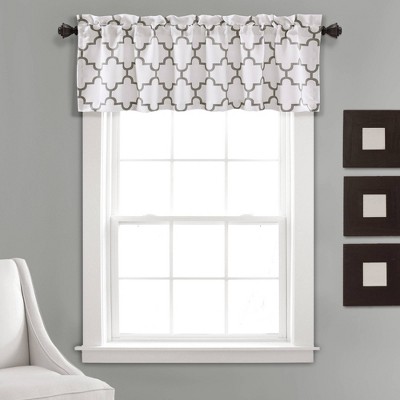 18"x52" Bellagio Light Filtering Valance Gray - Lush Décor