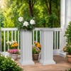 Maggift Planters Set of 2, Column Structure Tall Plant Stand, Column Structure Design Plant Pot with Drain Tray, White, 13.98"*13.98"36.02" - 3 of 4