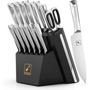 imarku 15 PCS Kitchen Knife Set with Diamond Shaped Handle Dishwasher Safe Kitchen Knives Premium German High Carbon Stainless Steel Chef Knife Set - 1 of 4
