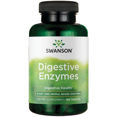 Swanson Digestive Enzymes - Promotes Digestive Health Support - Aids Healthy Digestion of Carbs, Proteins, and Fats - (180 Tablets).