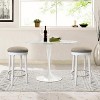 White Bar Stools Set of 2, 26" Counter Height, 360° Swivel Wood Bar Stools - 2 of 4