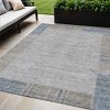 Taupe Beige And Blue Geometric Washable Indoor Outdoor Area Rug - 2 of 4
