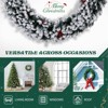 SEVOBAL Wreaths 60in Snow Flocked Christmas Wreath Artificial Xmas Wreath with 600 PVC Tips and DIY Ornaments for Xmas Decor, Green, 60"*5"*60" - 2 of 4