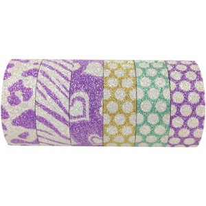 Wrapables Japanese Washi Masking Tape, Glitter Collection (Set of 6) - 1 of 4