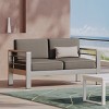 Coolbibila-Aluminum-Framed Patio Loveseat, Sofa For Outdoor With Water-Resistant Fabric Cushions, Upholstered Sofa - 3 of 4