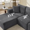 108'' Modular Sectional Sofa, Corduroy L-Shaped Sofa with Deep Seat & Throw Pillows, Comfy Cloud Couch with Chaise, Memory Foam Couch for Living Room - 3 of 4