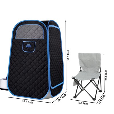 Vynxaria Portable Folding Full size Steam Sauna, Personal Sauna Tent for & Spa, Fast heating. Folding Steel Rim, with FCC certification