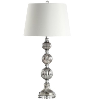 Vivienne 31" Silver Triple Sphere Table Lamp with Silk Shade