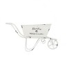 Chery Life 11.5"x4"x7" White Metal Decorative Disressed Wheelbarrow Planter, Tabletop Decor - 2 of 4