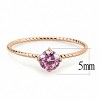 Slickblue Rose Gold Ion Plated Stainless Steel Ring, AAA Rose CZ, Modern Solitaire Promise Style, Sizes 5-9 - 3 of 4
